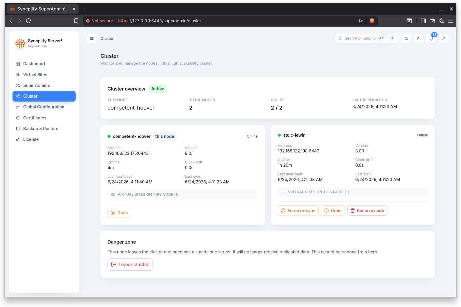 Cluster overview