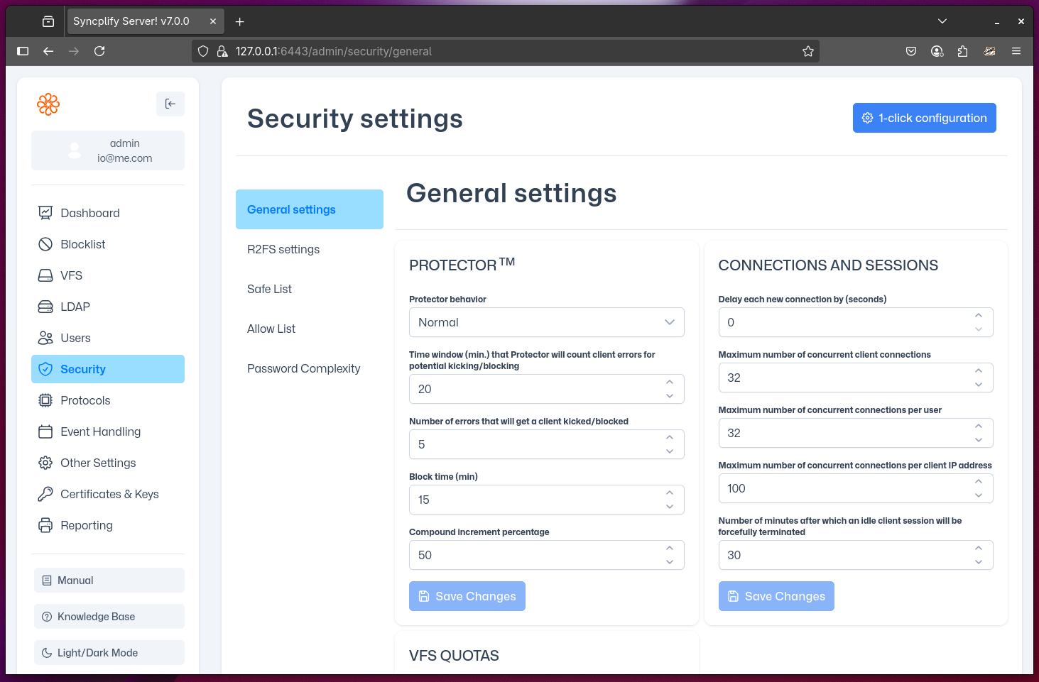 General Security Settings