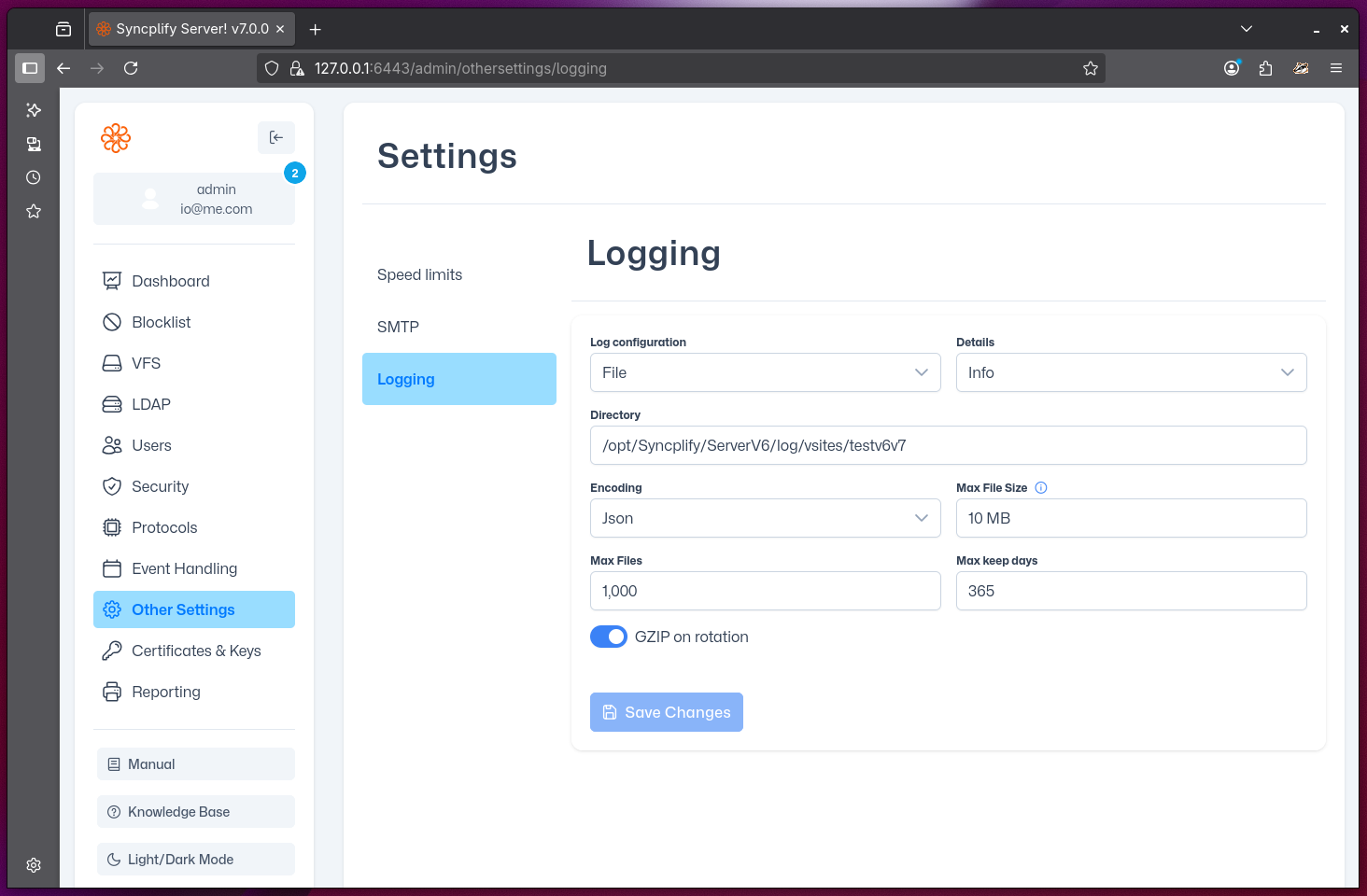 Logging to file