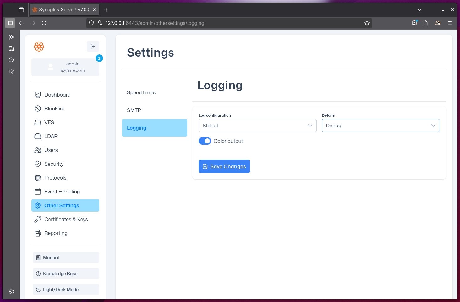 Logging to stdout